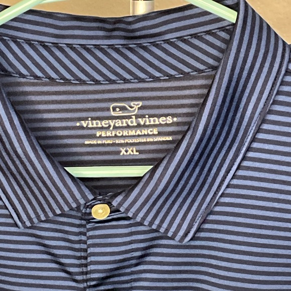 Vineyard Vines Men's Navy Striped Polo - Picture 2 of 3